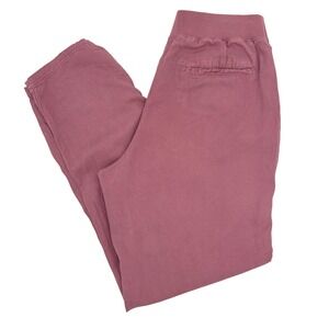 Faherty Arlie Day Pants Mauve Pink Tencel Linen Blend Tapered Joggers Women's M